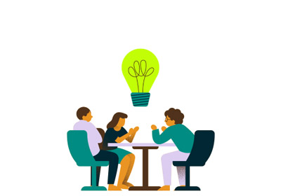 Illustration für den Unternehmenswert Engagement und Leidenschaft