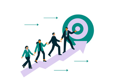 Illustration für den Unternehmenswert Entwicklung und Wachstum