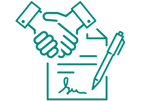 Icon für Vertragsabschluss nach erfolgreicher Bewerbung bei der OTLG